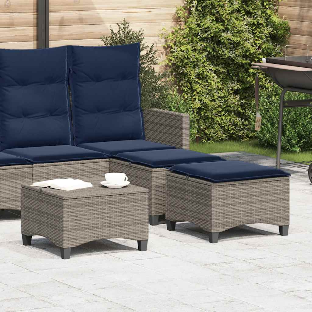 Sgabelli Giardino con Cuscini 2 pz Grigio 55x55x36cm Polyrattan 4108252