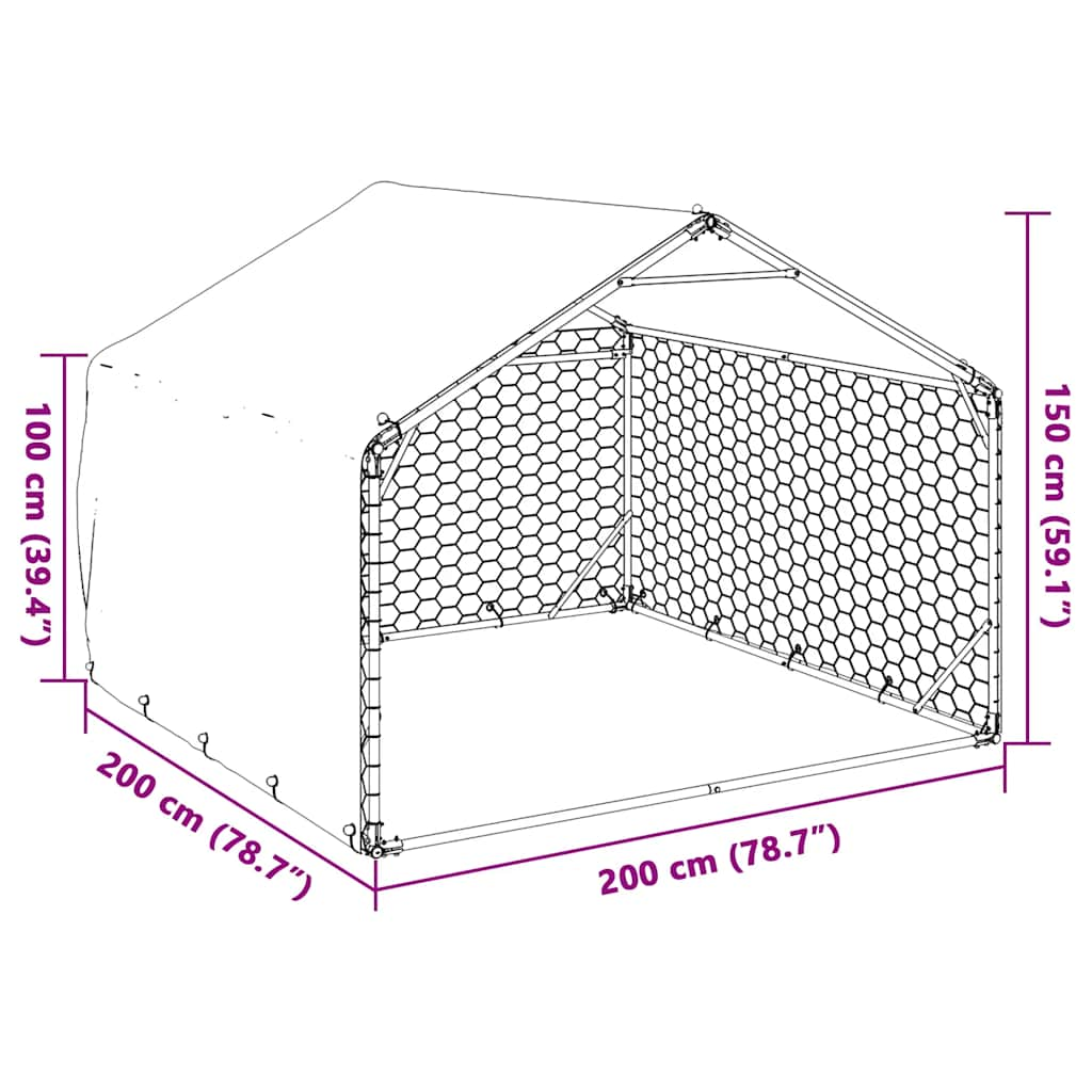 Cuccia per Cani da Esterno con Copertura Acciaio Zincato 4105408