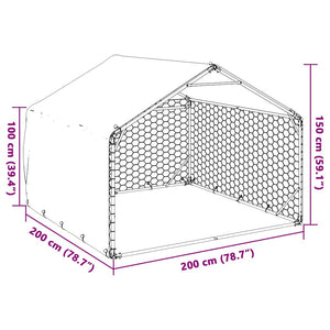 Cuccia per Cani da Esterno con Copertura Acciaio Zincato 4105408