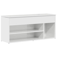 Panca Porta Scarpe Bianco Lucido 102x30,5x45 cm Truciolato 861149