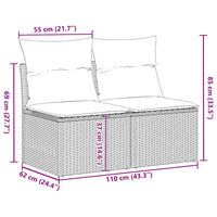 Set Divani Giardino 4 pz con Cuscini Nero in Polyrattan Acacia 3325242