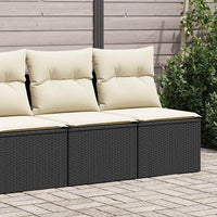 Set Divani Giardino 4 pz con Cuscini Nero in Polyrattan Acacia 3325242