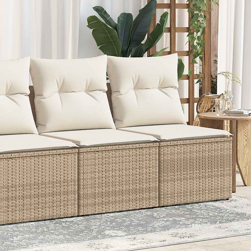 Set Divano da Giardino 4 pz con Cuscini Beige in Polyrattan 3325244