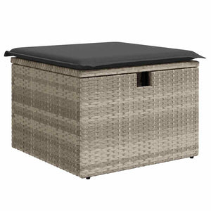 Set Divano da Giardino 5pz con Cuscini Grigio Chiaro Polyrattan 3325268