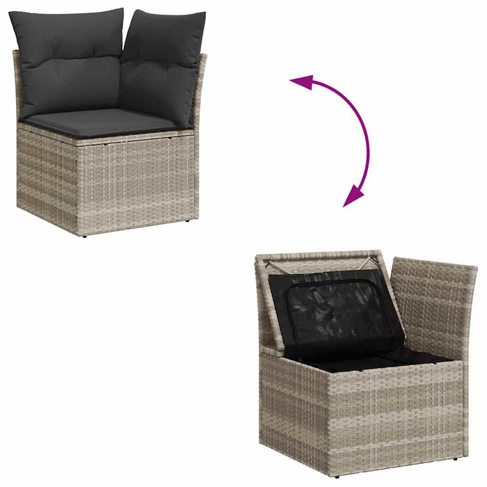 Set Divano da Giardino 5pz con Cuscini Grigio Chiaro Polyrattan 3325268