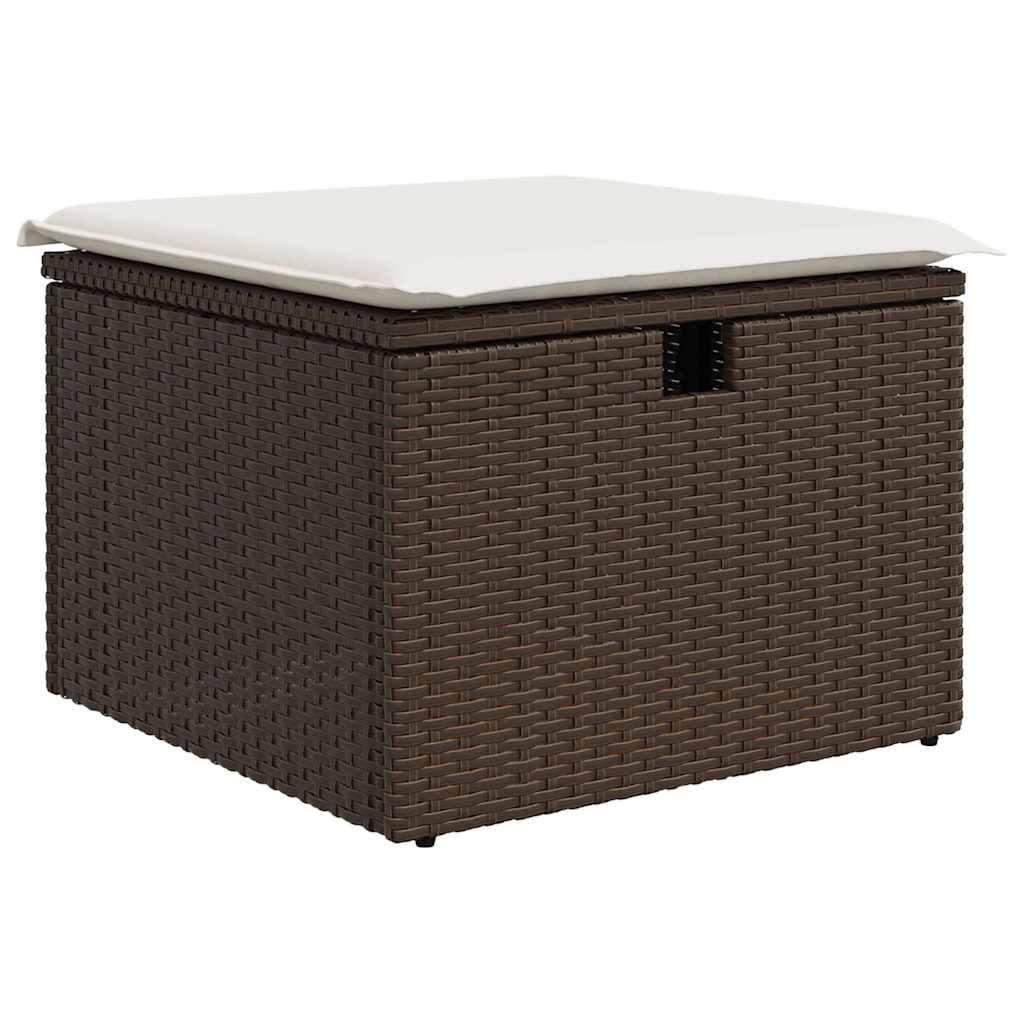 Set Divani da Giardino 7 pz con Cuscini Marrone in Polyrattan 3325309