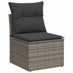 Set Divano da Giardino 8 pz con Cuscini Grigio in Polyrattan 3325316