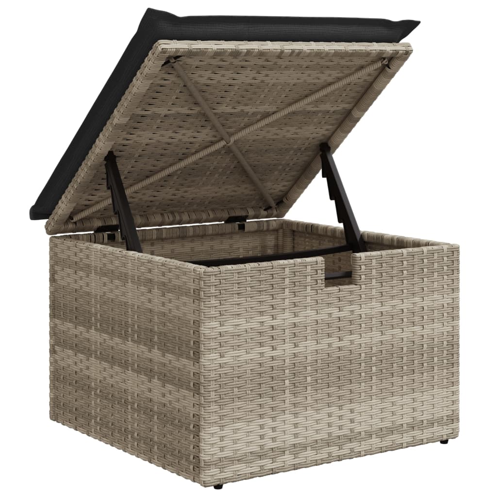 Set Divano da Giardino 4pz con Cuscini Grigio Chiaro Polyrattan 3325358