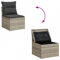 Set Divano da Giardino 6pz con Cuscini Grigio Chiaro Polyrattan 3325388