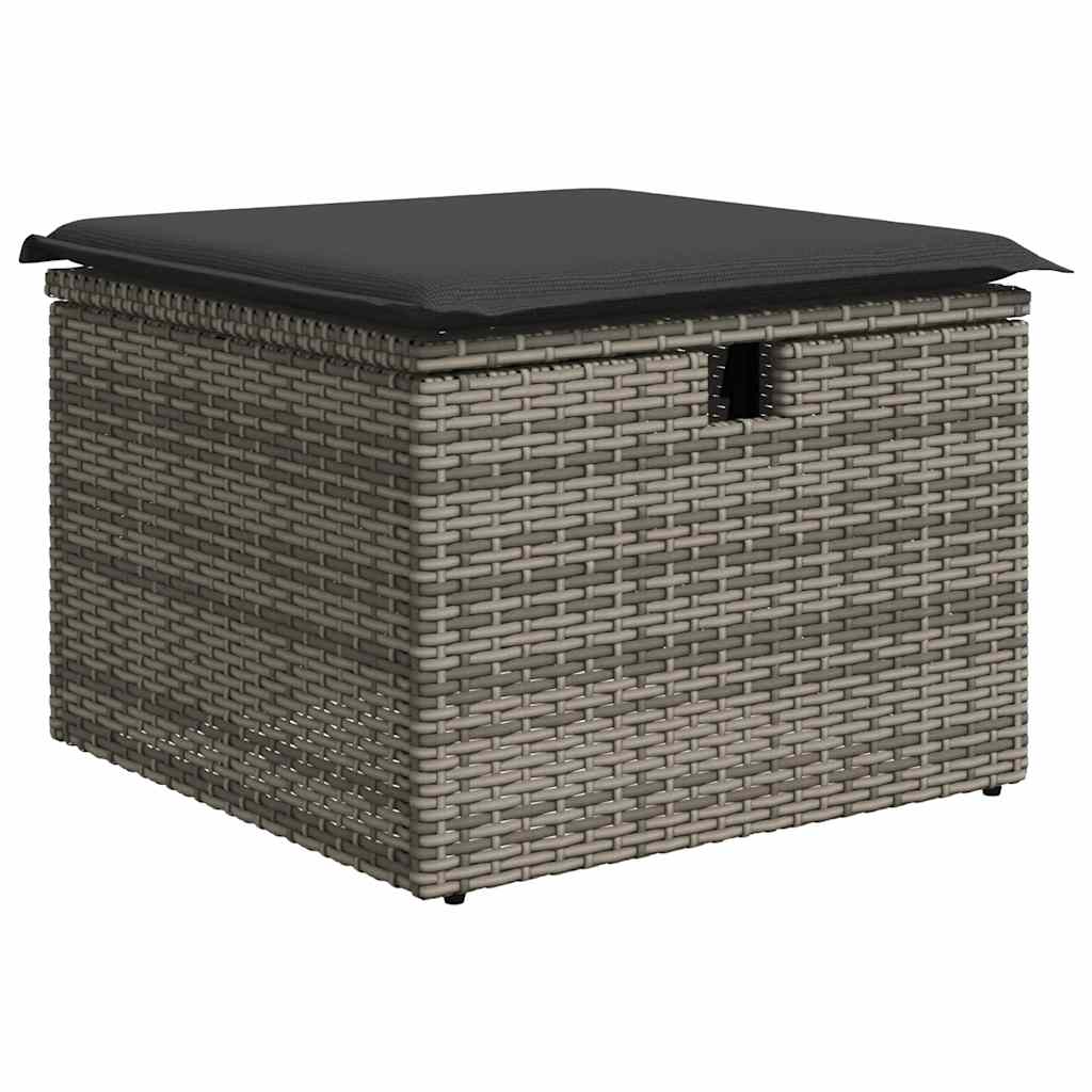 Set Divani da Giardino 7 pz con Cuscini Grigio in Polyrattan 3325396