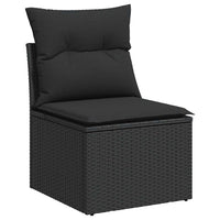 Set Divani da Giardino con Cuscini 7pz Nero Polyrattan 3325401