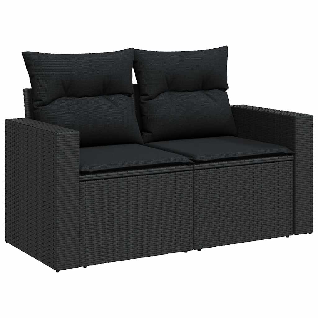 Set Divani da Giardino con Cuscini 7pz Nero Polyrattan 3325401