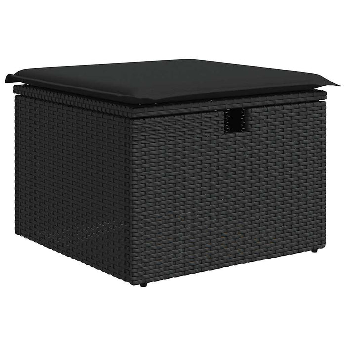 Set Divani da Giardino con Cuscini 7pz Nero Polyrattan 3325401