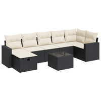 Set Divani da Giardino con Cuscini 8 pz Nero in Polyrattan 3325412