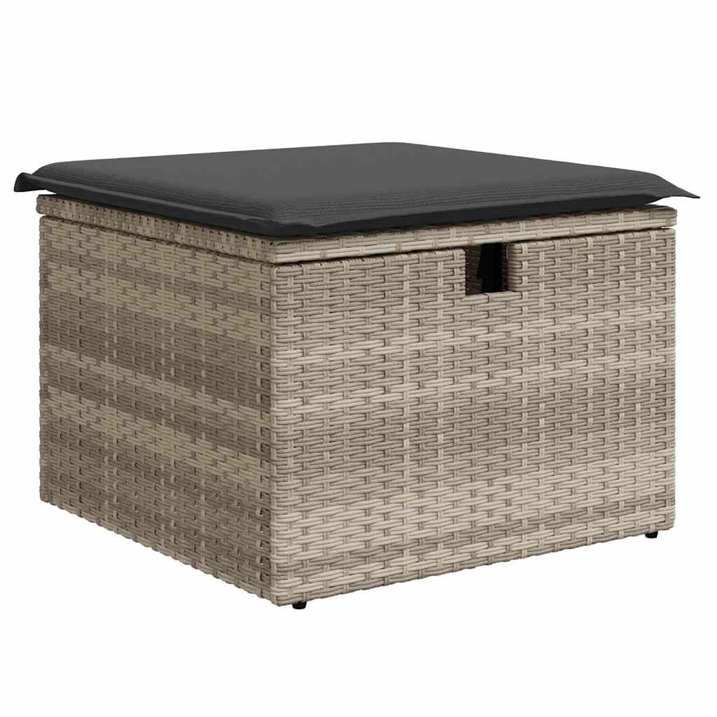 Set Divano da Giardino 8pz con Cuscini Grigio Chiaro Polyrattan 3325418