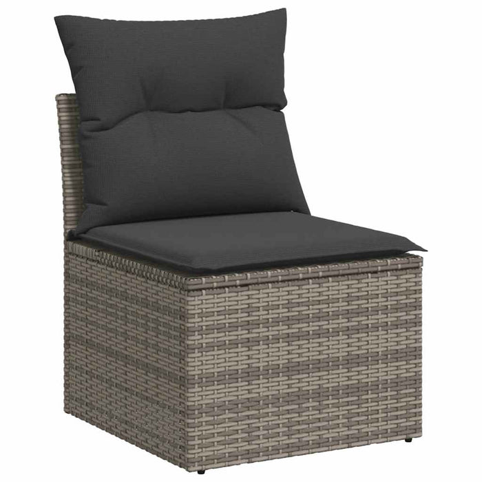 Set Divano da Giardino 5 pz con Cuscini Grigio in Polyrattan 3325466