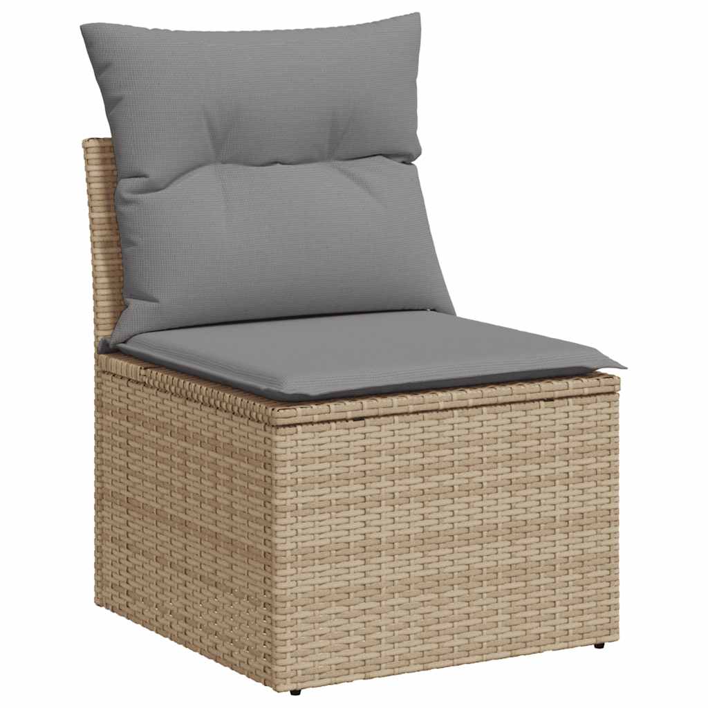 Set Divano da Giardino 6 pz con Cuscini Beige in Polyrattan 3325485