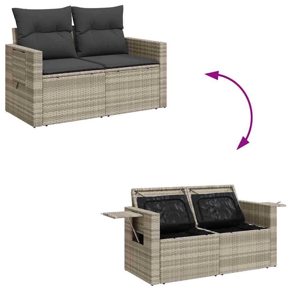 Set Divano da Giardino 6pz con Cuscini Grigio Chiaro Polyrattan 3325488