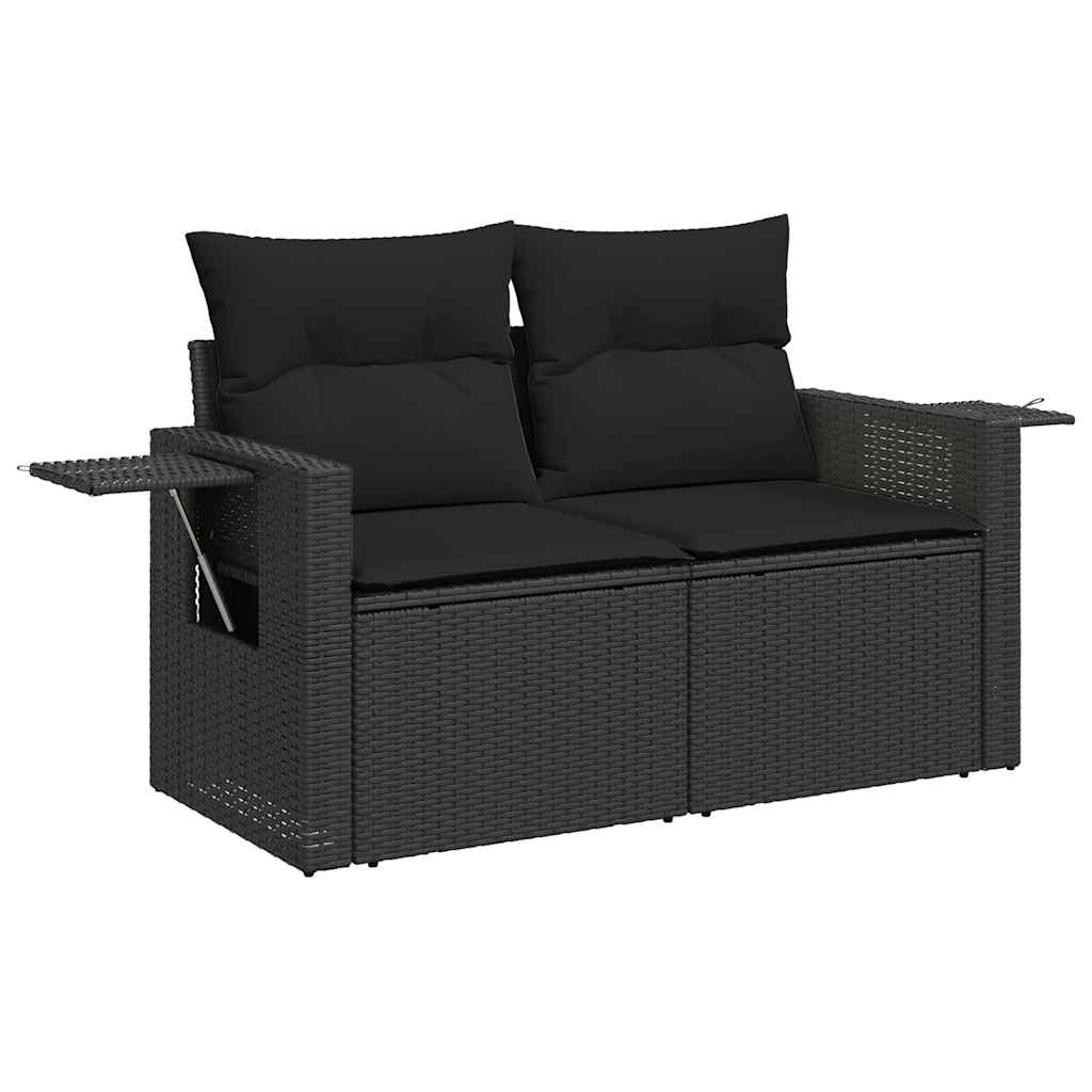 Set Divani da Giardino con Cuscini 7pz Nero Polyrattan 3325491