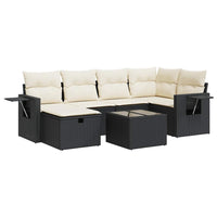 Set Divani da Giardino con Cuscini 7pz Nero Polyrattan 3325492