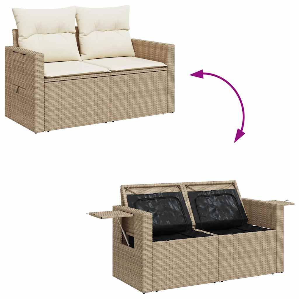 Set Divani da Giardino 7 pz con Cuscini Beige in Polyrattan 3325504