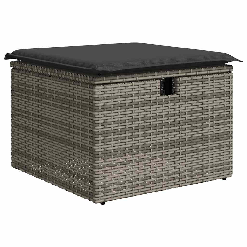 Set Divano da Giardino 8 pz con Cuscini Grigio in Polyrattan 3325516