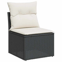 Set Divano da Giardino 6 pz con Cuscini Nero in Polyrattan 3325522