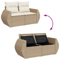 Set Divano da Giardino 6 pz con Cuscini Beige in Polyrattan 3325584