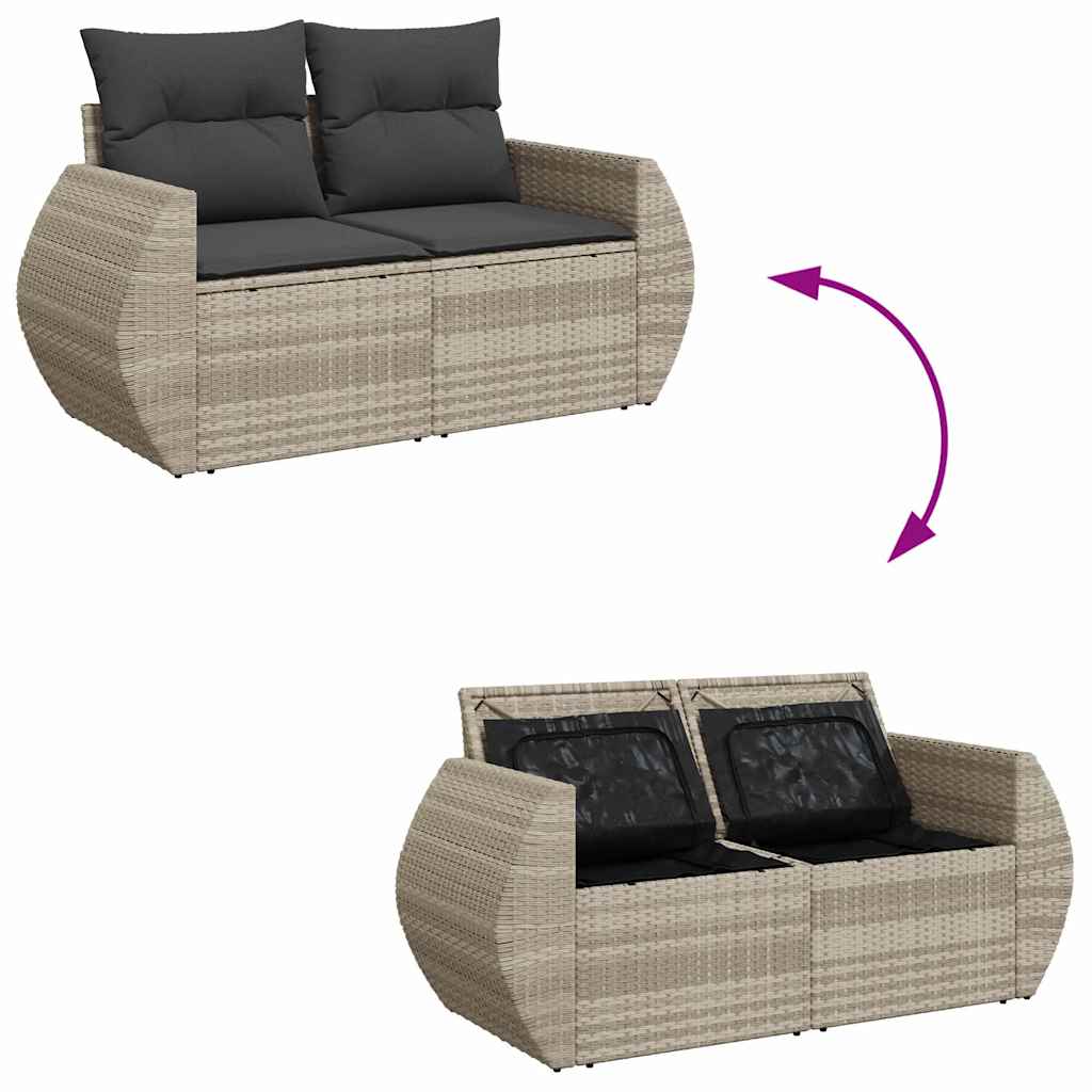 Set Divano da Giardino 6pz con Cuscini Grigio Chiaro Polyrattan 3325588