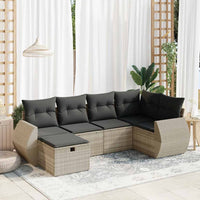 Set Divano da Giardino 6pz con Cuscini Grigio Chiaro Polyrattan 3325588