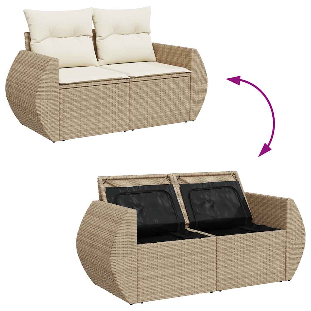 Set Divano da Giardino 8 pz con Cuscini Beige in Polyrattan 3325614