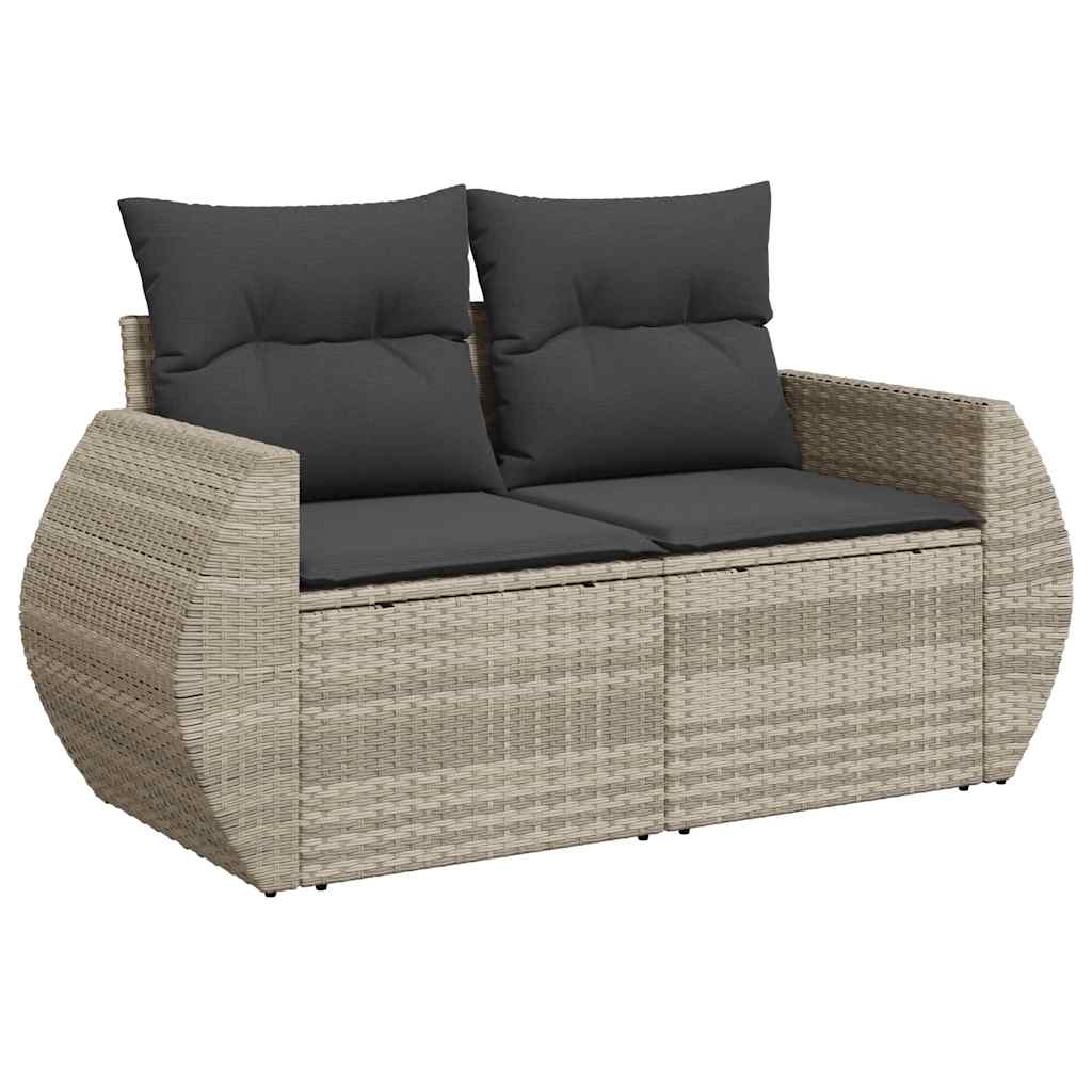 Set Divano da Giardino 6pz con Cuscini Grigio Chiaro Polyrattan 3325628