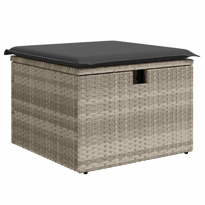 Set Divano da Giardino 5pz con Cuscini Grigio Chiaro Polyrattan 3325668