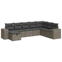 Set Divano da Giardino 8 pz con Cuscini Grigio in Polyrattan 3325736