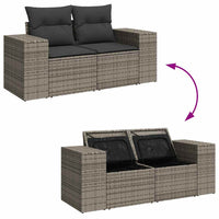 Set Divano da Giardino 8 pz con Cuscini Grigio in Polyrattan 3325736