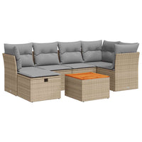 Set Divani da Giardino 7 pz con Cuscini Beige in Polyrattan 3325762