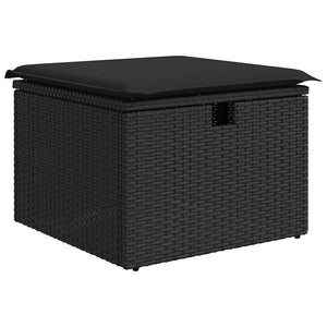 Set Divani da Giardino con Cuscini 8 pz Nero in Polyrattan 3325793