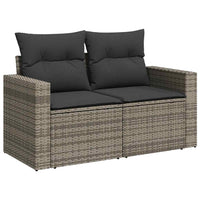 Set Divano da Giardino 9 pz con Cuscini Grigio in Polyrattan 3325805