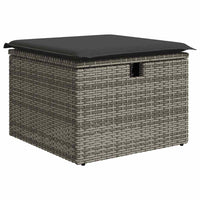 Set Divano da Giardino 9 pz con Cuscini Grigio in Polyrattan 3325805