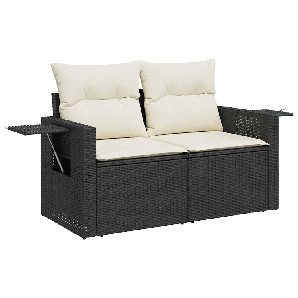 Set Divani da Giardino con Cuscini 7pz Nero Polyrattan 3325815