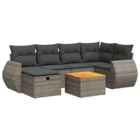 Set Divani da Giardino 7 pz con Cuscini Grigio in Polyrattan 3325847