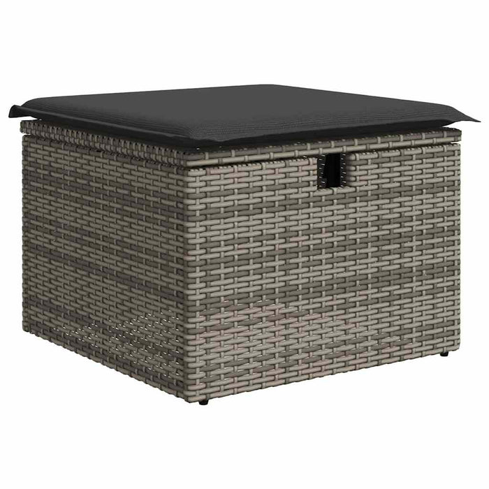 Set Divani da Giardino 7 pz con Cuscini Grigio in Polyrattan 3325847