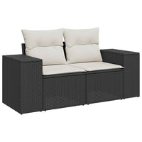 Set Divani da Giardino 9 pz con Cuscini Nero in Polyrattan 3325885