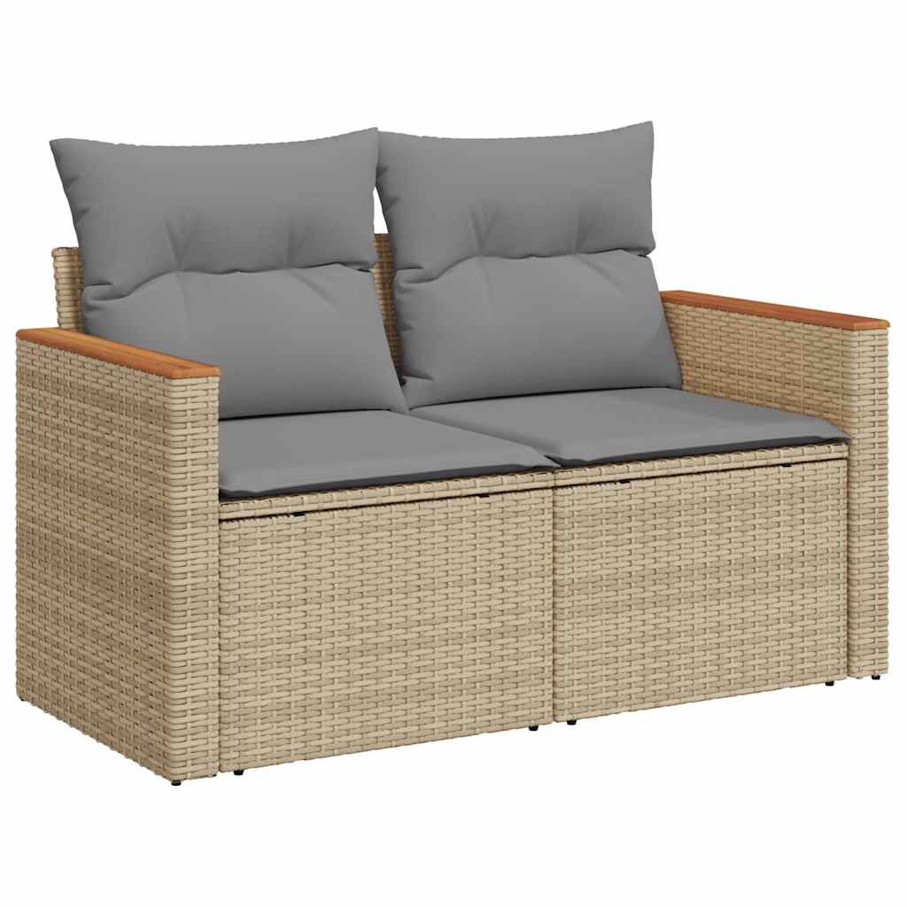 Set Divano da Giardino 4 pz con Cuscini Beige in Polyrattan 3325895