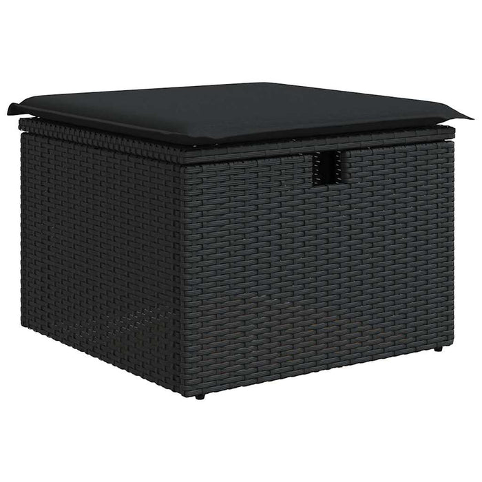 Set Divani da Giardino 5 pz con Cuscini in Polyrattan Nero 3325898