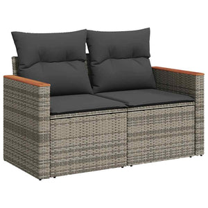 Set Divano da Giardino 5 pz con Cuscini Grigio in Polyrattan 3325903