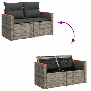 Set Divano da Giardino 5 pz con Cuscini Grigio in Polyrattan 3325903