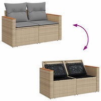 Set Divano da Giardino 6 pz con Cuscini Beige in Polyrattan 3325909