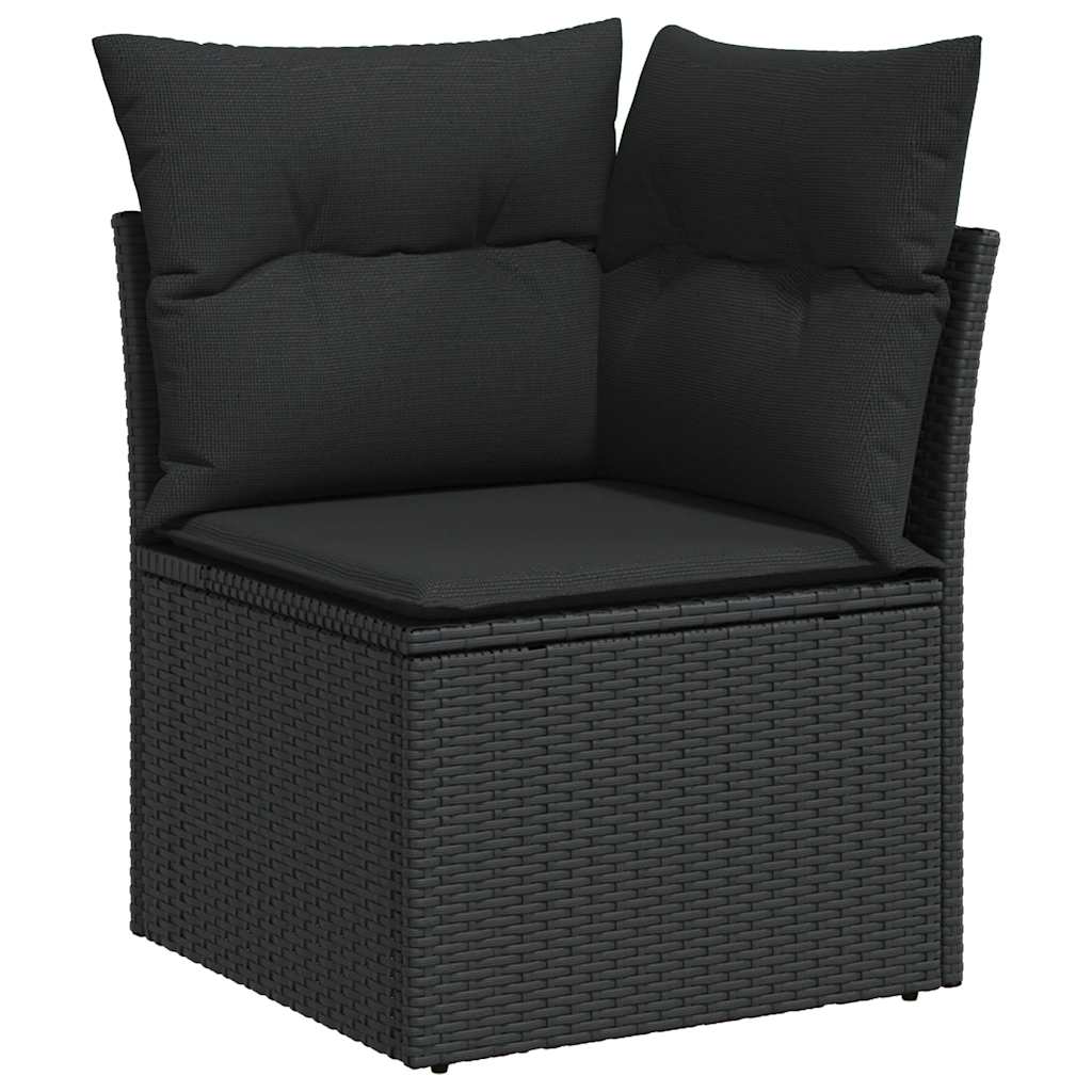 Set Divani da Giardino con Cuscini 7pz Nero Polyrattan 3325919