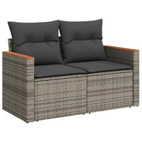 Set Divani da Giardino 7 pz con Cuscini Grigio in Polyrattan 3325931